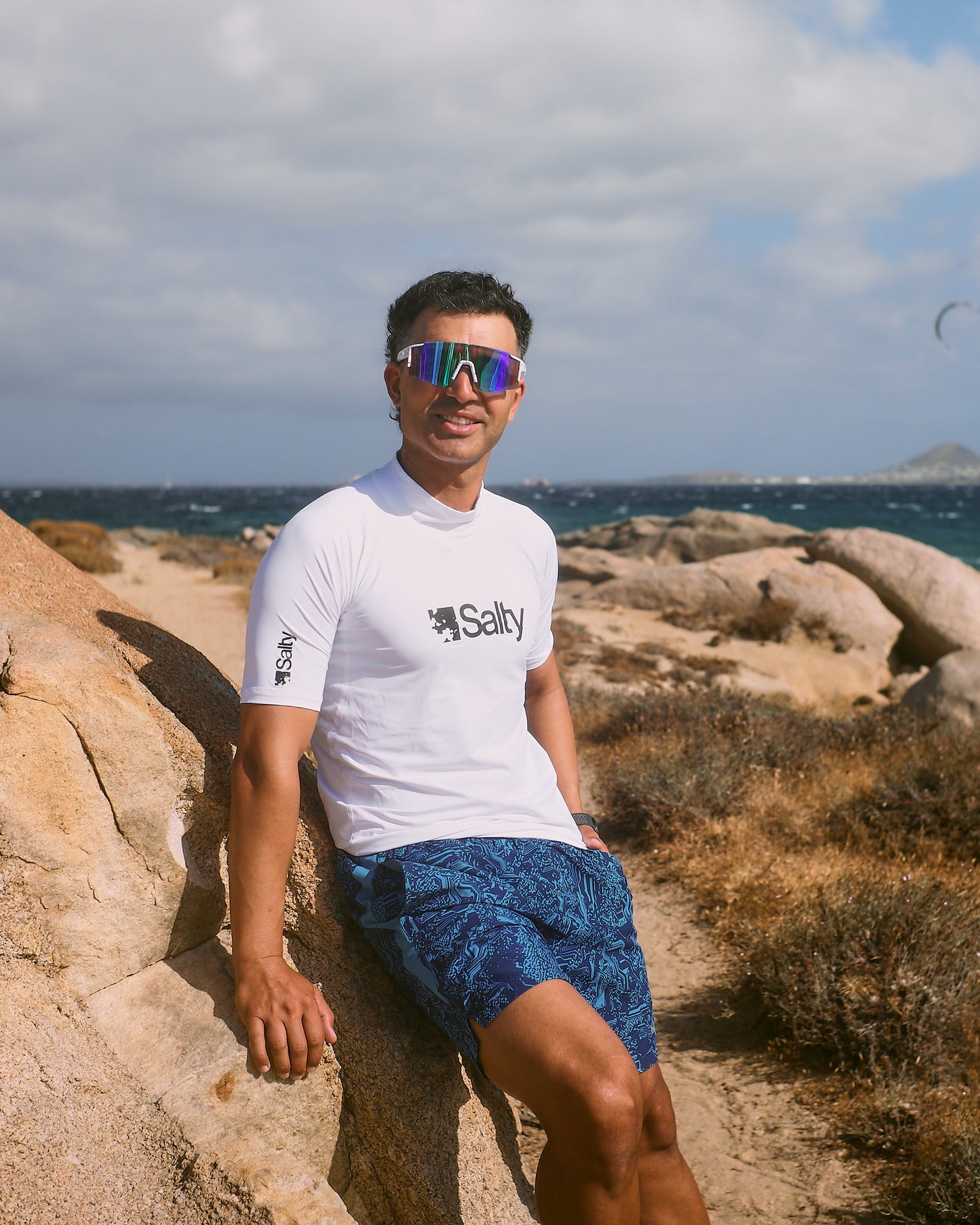 Rashguard Salty Man Short White