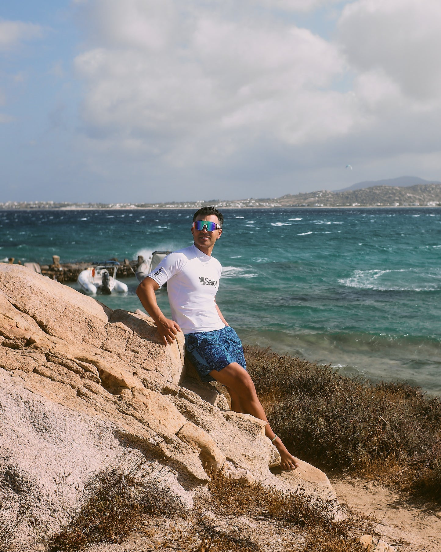 Rashguard Salty Man Short White