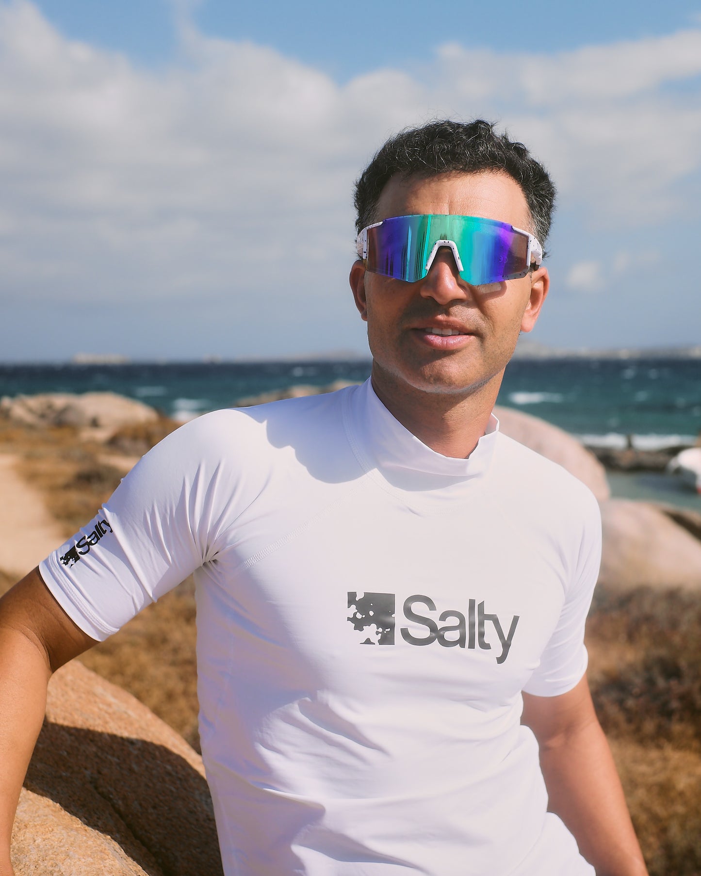 Rashguard Salty Man Short White