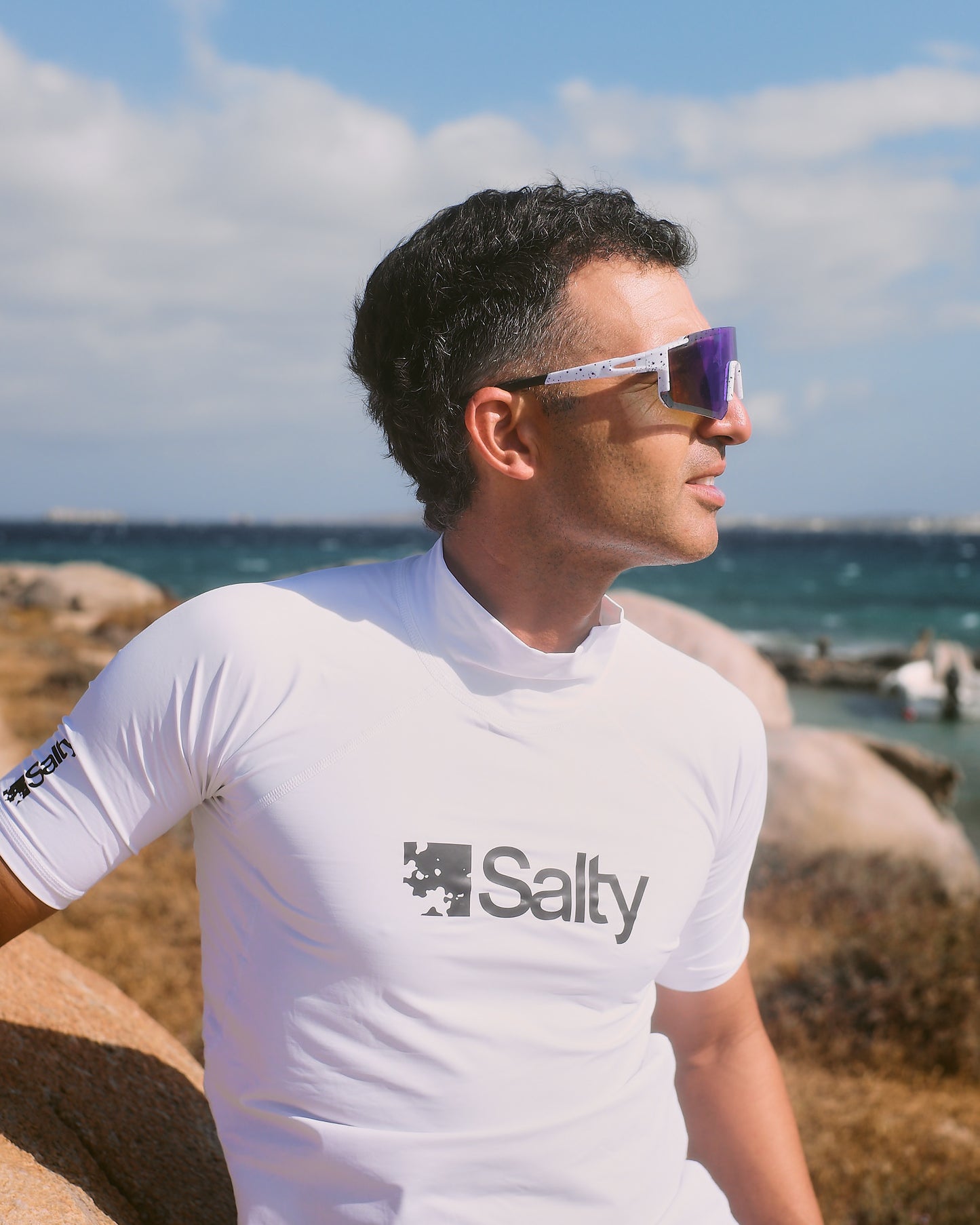 Rashguard Salty Man Short White
