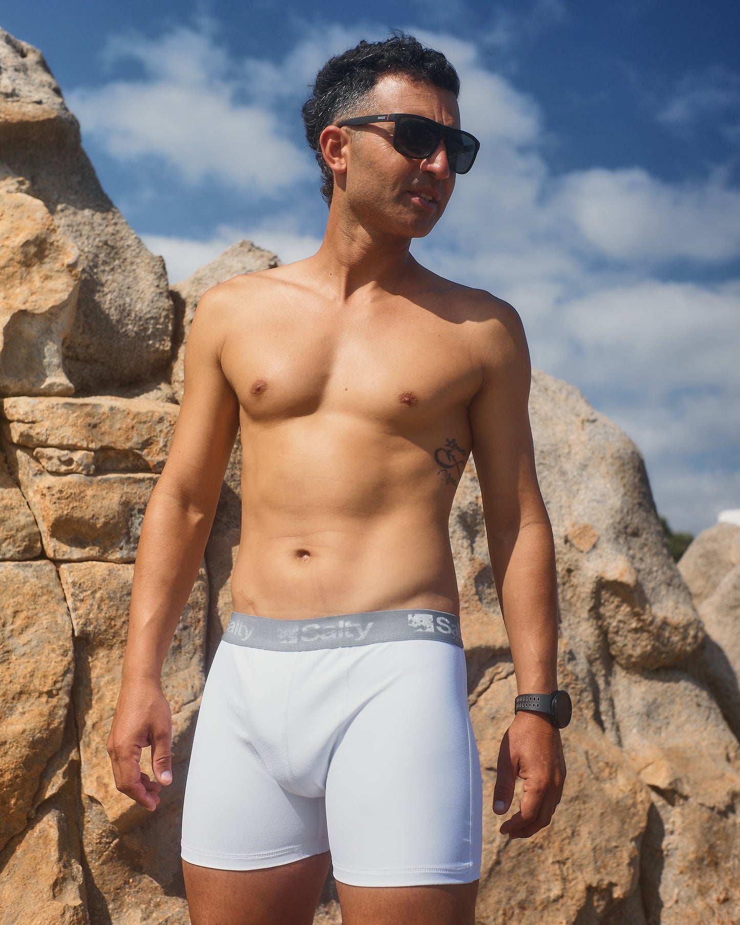 Salty Swimming Shorts White/Grey